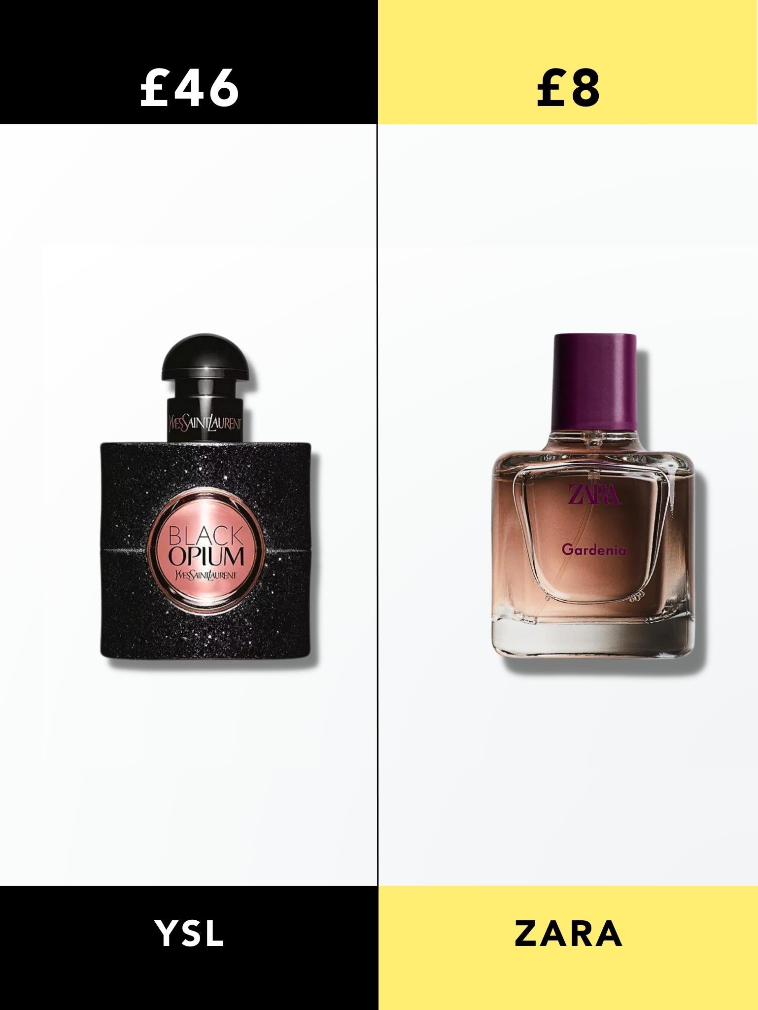 YSL Black Opium vs Zara Gardenia Perfume