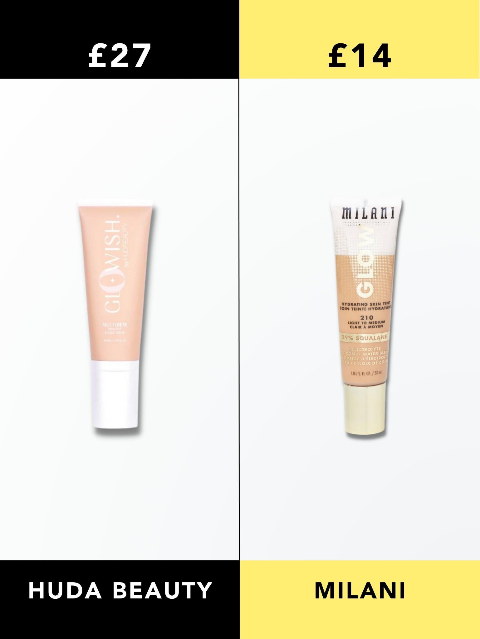 Huda Beauty Glowish Skin Tint vs Milani Skin Tint