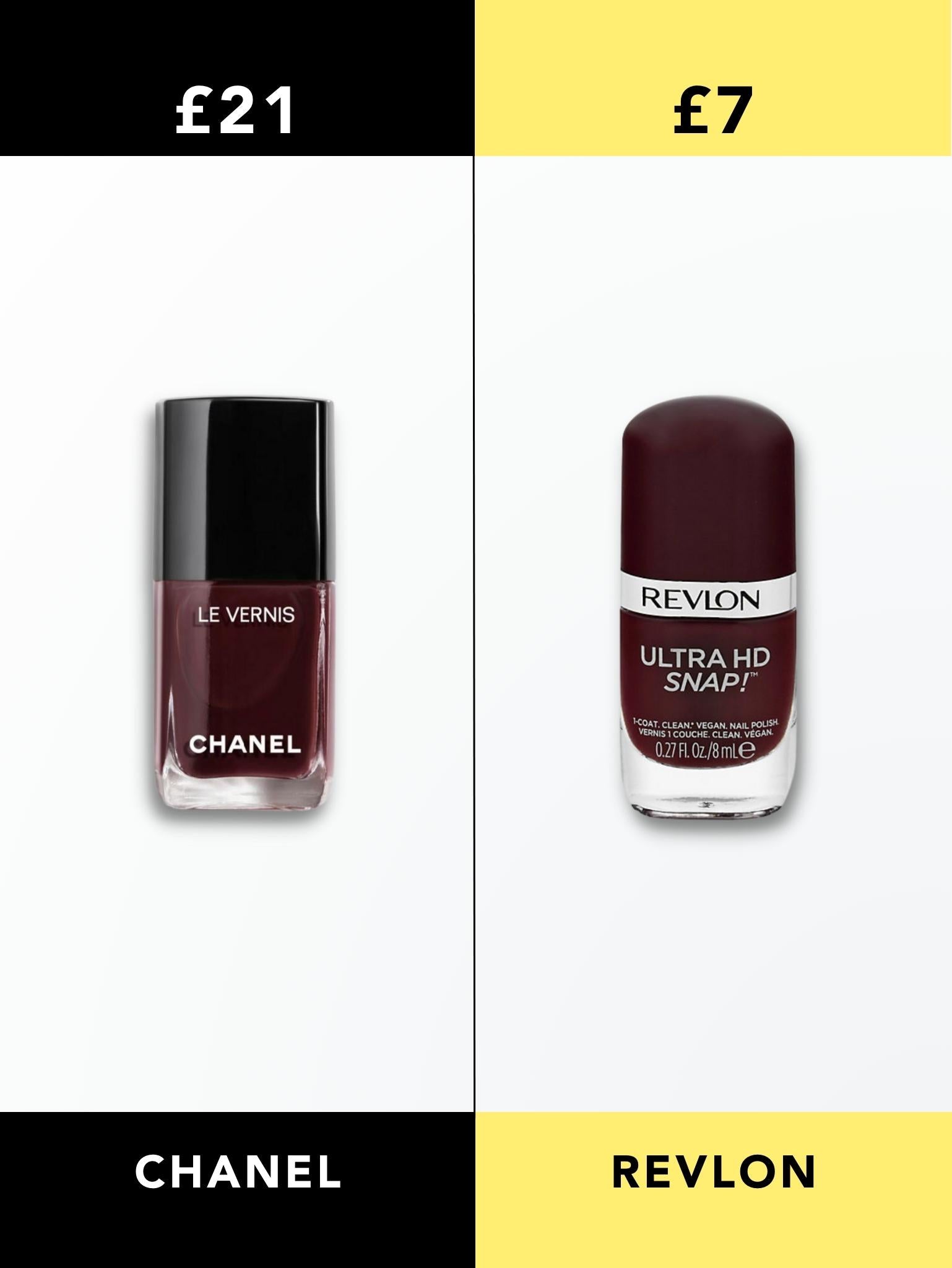Chanel Le Vernis Nail Polish vs Revlon Nail Polish