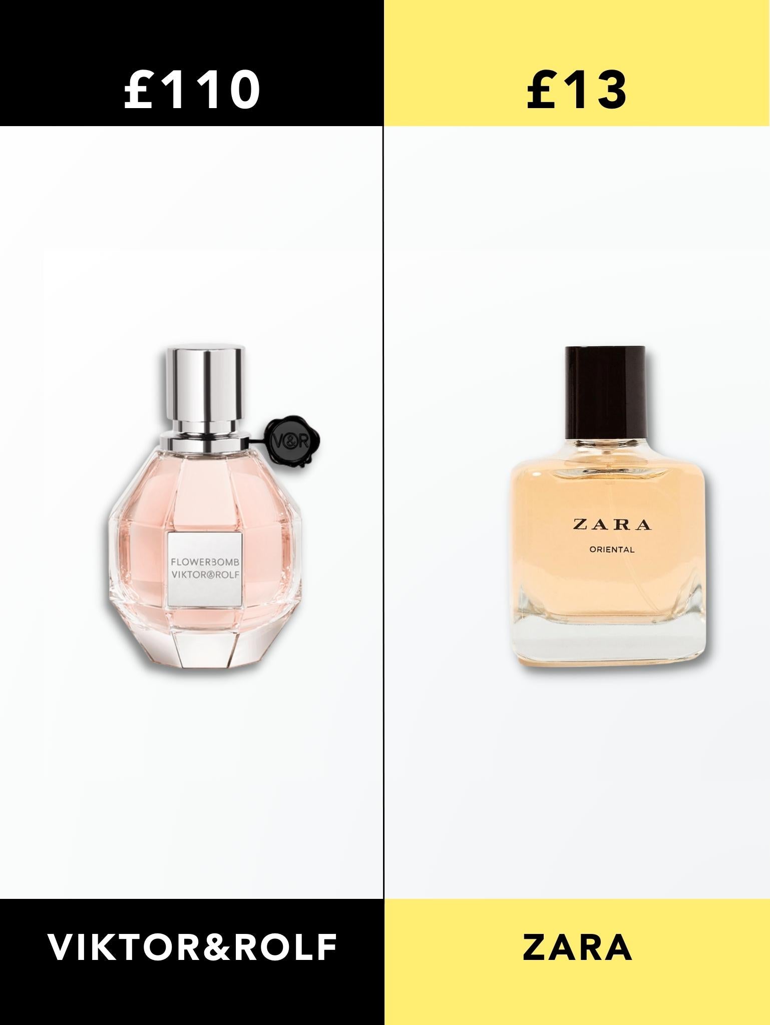 Viktor & Rolf Flowerbomb vs Zara Oriental Perfume