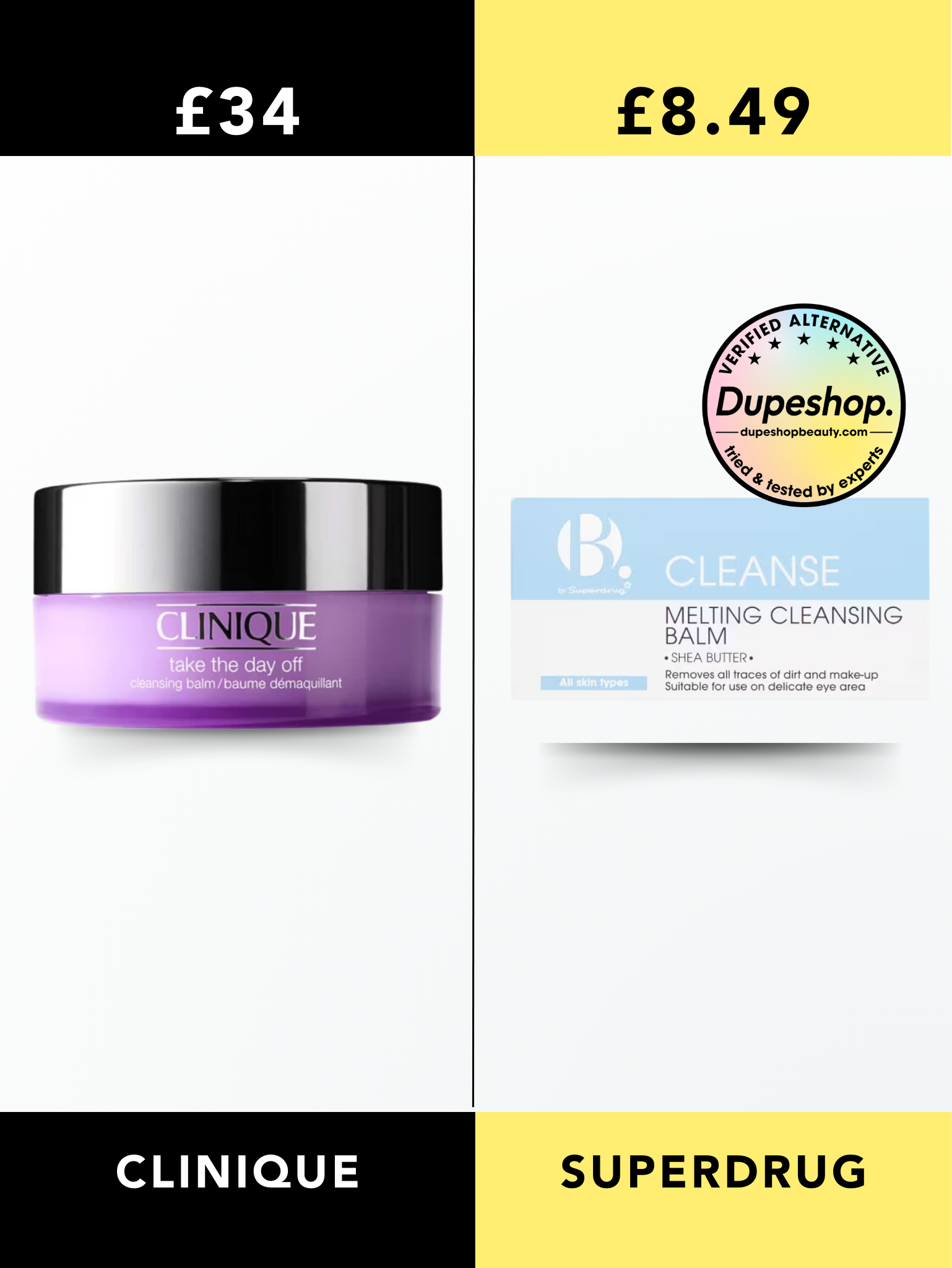 Clinique Take The Day Off Balm vs Superdrug B. Melting Cleansing Balm