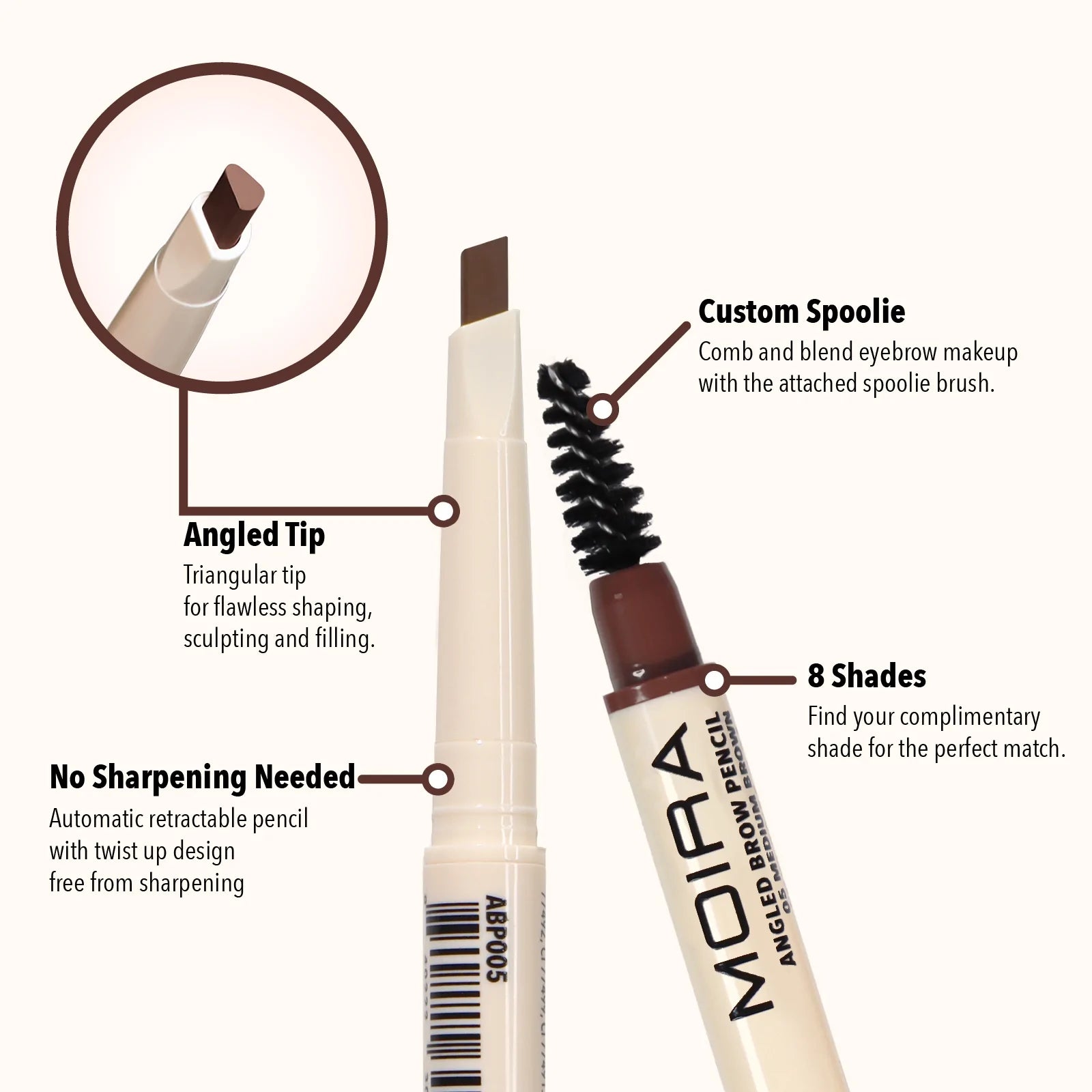 Moira Angled Brow Pencil: Medium Brown